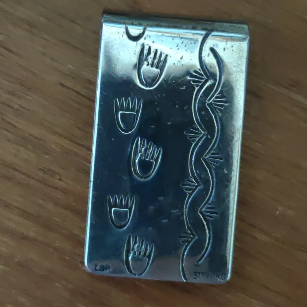 Sterling Native American Money clip